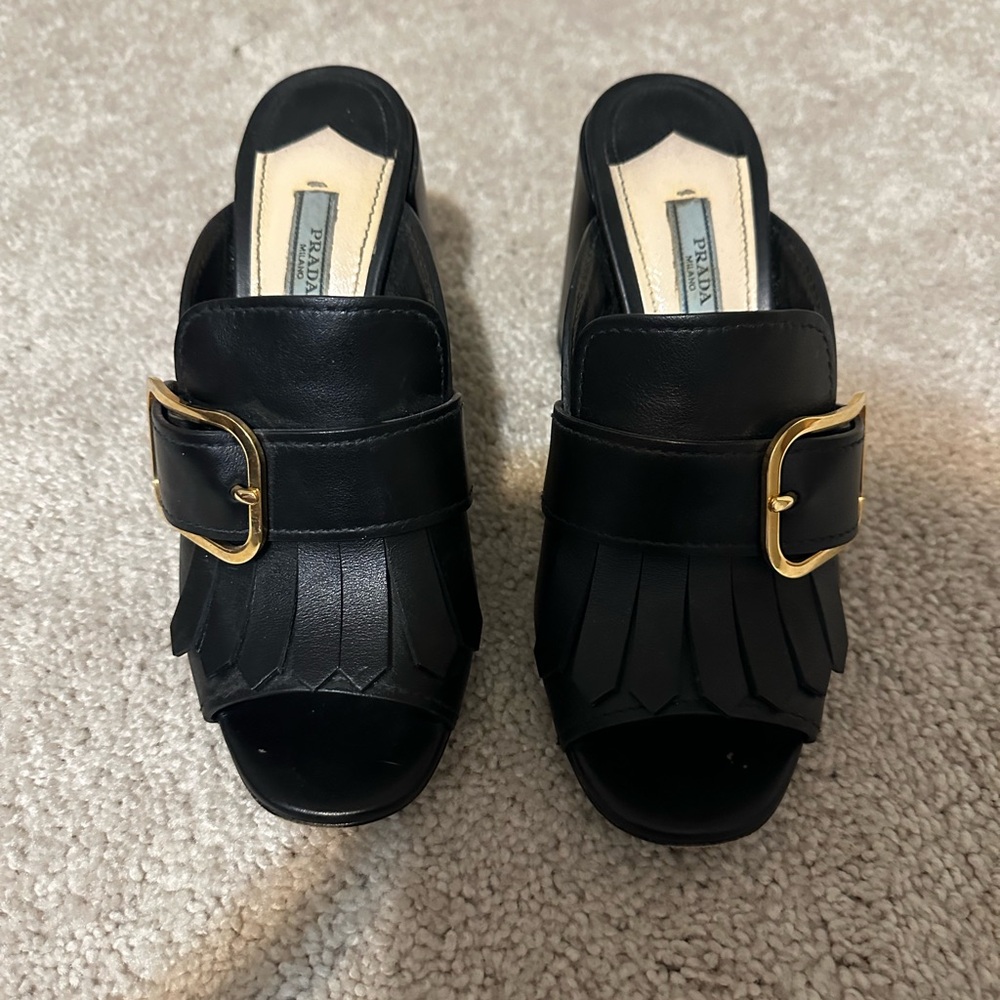 Prada size 37 black mule